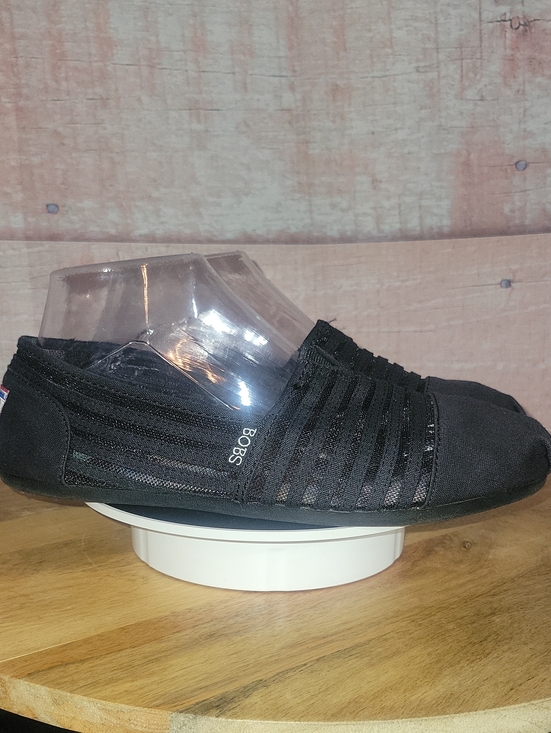 BOBS from Skechers Shoes - Sketchers BOBS Black Mesh Slip On Shoes